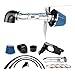 KAX 3.5 inch Cold Air Intake System Kit & Heat Shield Replacement for Ford Mustang 2005-2009 4.6L V8, High Performance, BLUE