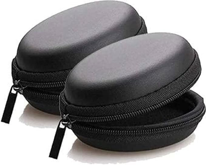 Ikis Earphone Pouch Case Cover Carrying Storage Case for Headphone |Headset | Pen Drives | SD Cards & All Mobile Accessories - Black - Pack of - 2-image-31