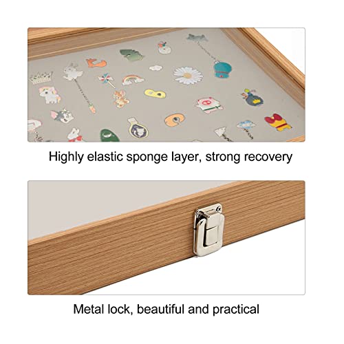 Focket Dustproof Pin Display Case, Military Medals Shadow Box Frame with Hard Glass Door - Image 3