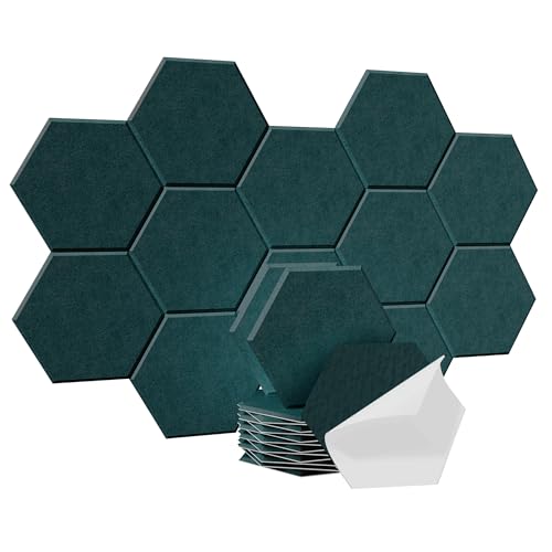 Image of Acoustic Panels, Magrowill 12-Pack Soundproof Wall Panels 12 X 10 X 0.4 Inches, Sound Absorbing Panels with Full Self-Adhesive, Interior Wall Decor Felt Tiles Board
