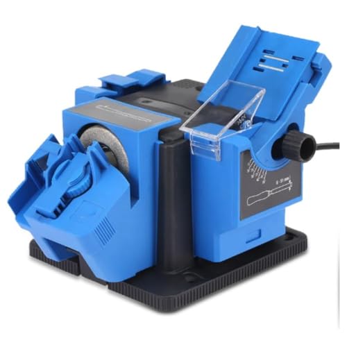 Emidor 電動包丁研ぎ器、多機能、110V。包丁、皮むきナイフ、ハサミ、ドリルビットを高精度に研ぎます。コンパクトで便利、キッチン収納も可能、家庭やキッチンでの使用に安全な設計。ブルー