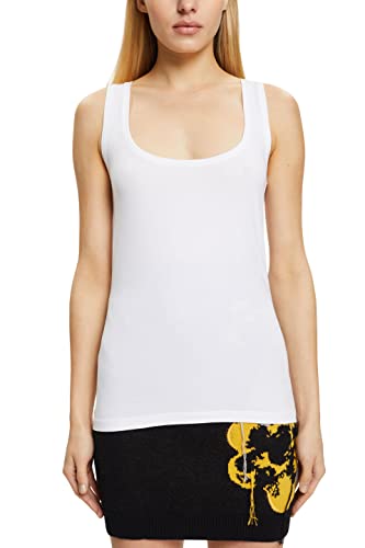 Esprit 993cc1k305 T-Shirt, 100 / Blanc, M Femme
