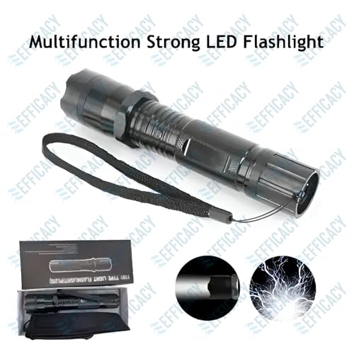 Image of EFFICACY 1101 Type Rechargeable LED Flashlight (Plus) - High Brightness Torch with Carry Case & Wrist Strap