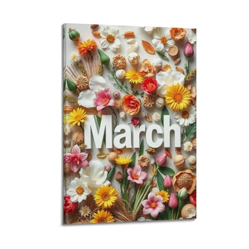 Collage de fleurs printanières sur toile moderne pour créer un salon esthétique unique