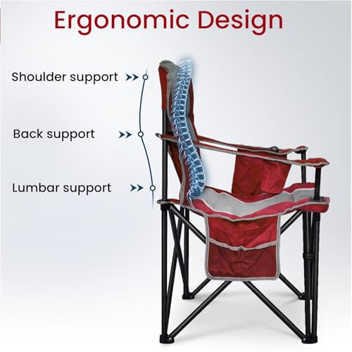 Silla de Camping Sobredimensionada SAILARY VS23FC01-03RD-JL02, Capacidad 500 lbs, Color Rojo miniatura 7