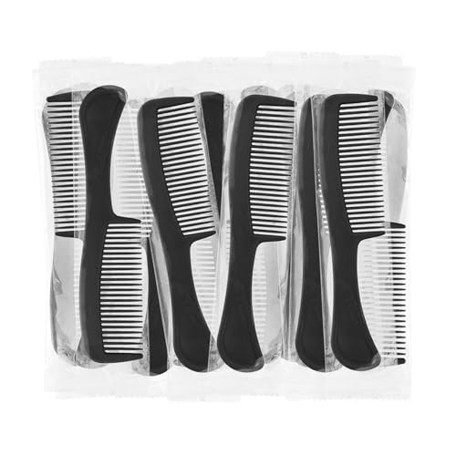 HOIQIRY Black Disposable Hair Combs Bulk - Pack of 50,Individually Wrapped Travel Size Hair Combs In Bulk for Women,Men,Homeless,Hotel,Nursing Home,Charity,Church