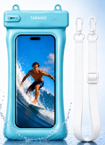 Image of Waterproof Phone Pouch, IPX8 Universal Waterproof Phone Case Dry Bag with Lanyard for iPhone 14 13 12 11 Pro Max XR X XS SE 8 Plus Samsung S23 S22 Ultra S21 S10 S9 (Floating- Blue -01)