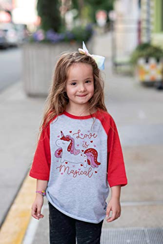 7 ate 9 Apparel Kids XOXO Happy Valentine's Day Pink Raglan3