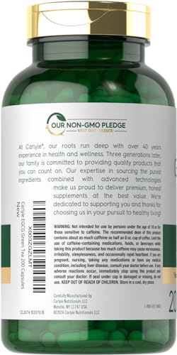 Carlyle CL3374 Egcg Green Tea Extract Supplement | 1200Mg | 200 Capsules thumb #2