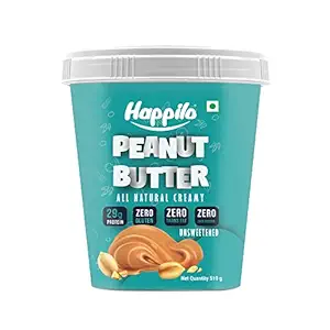 Happilo All Natural Peanut Butter Creamy 500g, Protein Rich, Roasted Peanuts, No Added Sugar