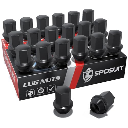 Image of Sposuit M14x1.5 Lug Nuts - Replacement for 2012-2018 Ram 1500, 2019-2024 Ram 1500 Classic - OEM Factory Style Closed End Black Lug Nut(20 Pcs)