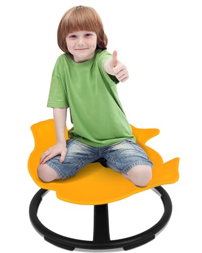 FAHKNS Kids Swivel Chair, Spinning Seat for Kids Sensory, Seat and Spinning Swivel Chair, Yellow Autism Kids Sensory Swivel Chair, Training Kid’s Concentration and Improving Toddle’s Physical Fitness