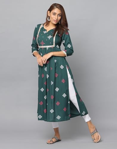 Image of Floral Print Slim Fit 3 /4th Sleeve Kurta
