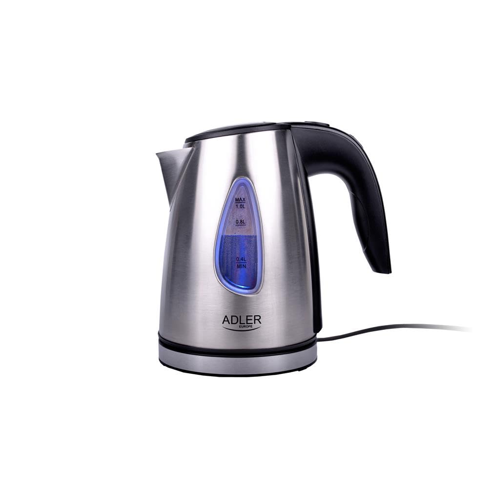 Adler AD 1203 Edelstahl Wasserkocher 1 Liter klein