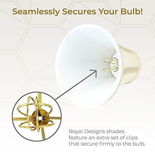 Image of Royal Designs, Inc. BSO-704FC-6EG-2 True Bell Basic Lamp Shade with Flame Clip, 3.5 x 6 x 6.25, Eggshell, 2-Pack