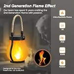 Hompavo Gen2 Solar Lanterns Outdoor with Ultra-Real Flame, Dual Charging (USB/Solar) & 2 Mode - Waterproof Decorative Hanging/Table Lights for Yard Patio Garden Birthday Mothers Day Gifts for Women, 2