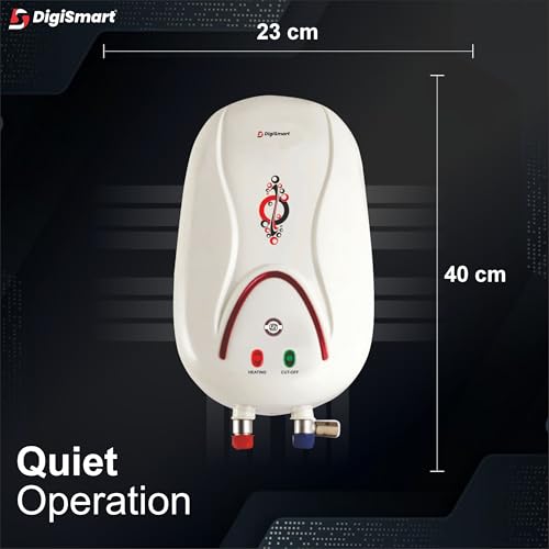 Image of DIGISMART 1 L HOTMAK Instant Water Heater Geyser, 3 kW ISI Approved, Copper Heating Element, Anti-Rust Coated Tank, ABS Body, Energy Efficient, Ivory, 2 Year Warranty
