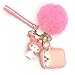 Produktbild sciuU Schlüsselbund + Schutzhülle für Airpods, entzückende Airpods Stoßfest Silikonhülle mit Flauschiger Fellkugel und Niedliche Cartoon-Haustiere für Apple Airpods Charging Case 2nd & 1st  Rosa