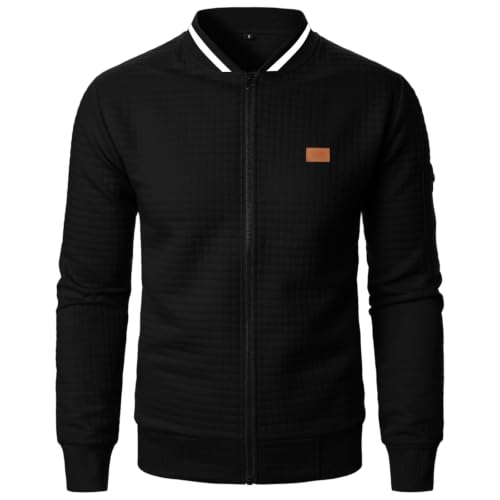 Lightweight Quilted Bomber Jacket Men Zipper Fall Jacket with Sleeve Pocket - image 4