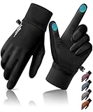 rivmount Water-Resistant Winter Gloves Touch Screen, Women Men Thermal Warm Gloves Suit for Cold Weather Running, Cycling, Hiking, Bike, Ski, Snow, Driving, Work, Outdoor Black Size M