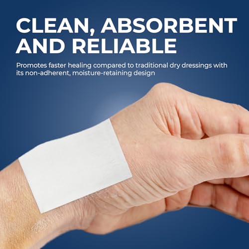 image for MED PRIDE Sterile Non Stick Pads for Wound Care and Wounds, Highly Abs