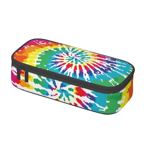 Image of Colorful Tie Dye Rainbow Pencil Case Organizer Big Capacity Pencil Pouch Stationery With Zipper School Supplies Pencil Bag For Girls Boys Office, j56tsd