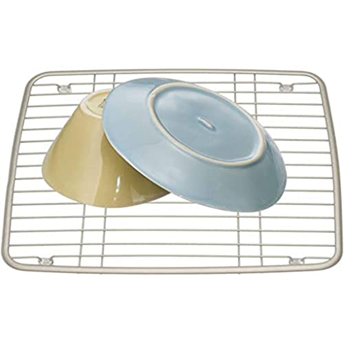 iDesign Axis Escurridor de platos para fregadero, escurreplatos pequeño en metal, rejilla metálica para pila, plateado mate