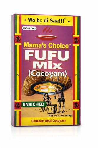 Fufu Mix Cocoyam – Authentic African Fufu Flour, Gluten Free Cocoyam Fufu Powder, Smooth Traditional Swallow for Egusi, Okra & African Soups, Enriched, 22 oz (624g) - Mama’s Choice