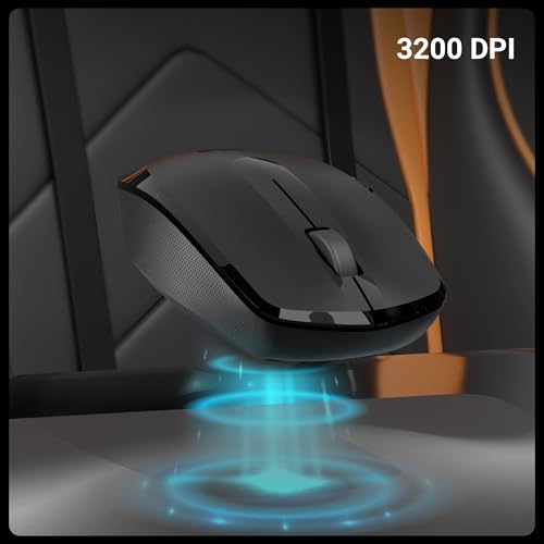 Image of ZEBRONICS Wireless Mouse, 2.4GHz, 3200 DPI, 3 Buttons, Comfortable & Ergonomic, USB Nano Receiver, Power-Saving Mode, Works on Most Surfaces, for Mac | Laptop | Computer (Freego, Black)