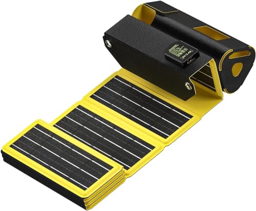 SHARGE Solar Panel Charger for SHARGEEK 170 Power Bank, Hiking Camping Travel Outdoor 12W Waterproof Portable and Foldable Solar Power Bank USB C Cable Compatible with iPhone iPad Galaxy