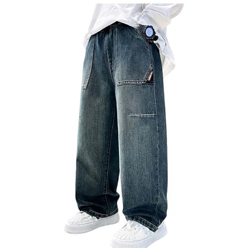 Boys Casual Pants for Daily Wear Comfortable Stretchy Youth Sports Trousers Elastic Waist Loose Fit Stylish Long