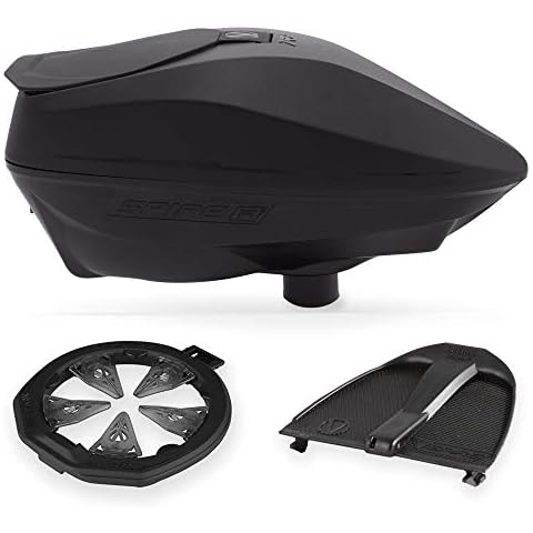 Virtue Spire IR2 Electronic Paintball Loader, CrownSF II Speefeed, and Spring Ramp Bundle - Black Cover