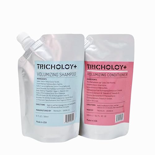 Tricholoy+ Volumizing & Thickening Shampoo and Conditioner Set - Biotin Root Lift Formula for Fine Thin Hair - Adds Fullness Weightless Hydration & Scalp Care Sulfate-Free 10 Fl Oz