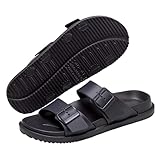 VEXITO Chanclas Mujer Hebilla Playa Piscina Sandalias Hombre Verano Zapatillas Goma EVA Pantuflas Ajustables Pillow Slippers Oferta Casa Ligero Unisex Gris Taglia 44-45