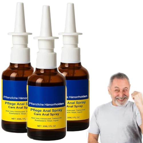 Spray anal para hemorroides, spray natural para hemorroides, alivio rápido de y fisuras anales (3 piezas)