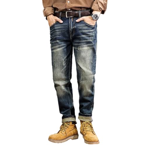 Men's High Street Vintage Jeans Slim Straight Casual Pants