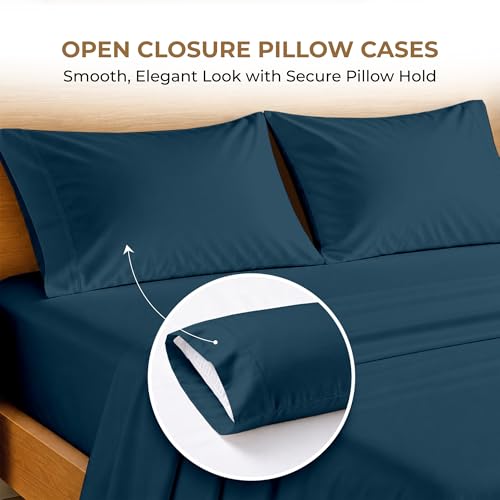 Image of SGI bedding RV Short Queen Sheet Set 60x75, 600 TC Egyptian Cotton, 4 Piece Luxury Hotel Collection, Ultra Soft & Breathable, Fits RV Mattress Camper & Trailer, 15 Inch Pocket, Teal
