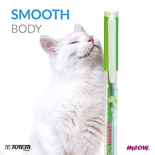 Image of TOTEM Meow Ball | 100 Black Ink Pen | Theme of Colourful Cats | 0.7 mm Tip | Pens for Writing | Cute & Stylish Matte Body | Ideal for School, Office & Business | Pen for Cat Lovers