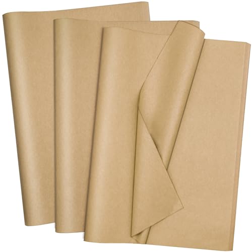 Jkopsnr 100 Sheets Kraft Tissue Paper 20x14 Inches Tissue Paper for Gift Bags Wrapping Tissue Paper Bulk for DIY Crafts Birthday Baby Shower Festival Holidays Decorative