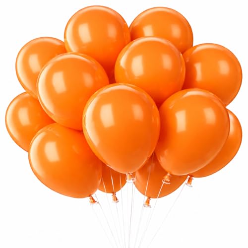 Paquete de 50 globos de fiesta de 5 pulgadas de látex naranja rellenos de aire, suministros de decoración para boda, cumpleaños, aniversario, celebración, evento, kit de ramo de arco profesional
