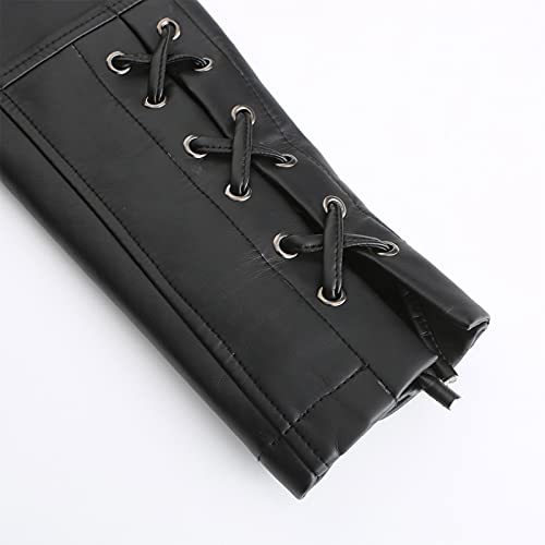 5665 Women Waterproof Pu Leather Jackets, Cropped Stand Collar Zipper Biker Jacket Fitted Pu Cycling Motorcycle Jacket Coats Black #TOP5