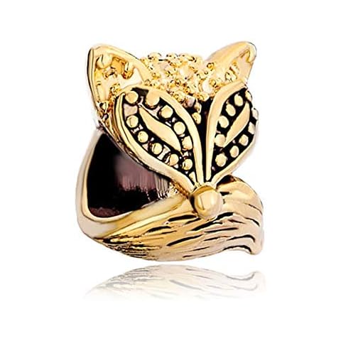 DemiJewelry Cute Fox Bead Charms Golden Charms Bead for Bracelets Cover