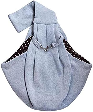 CRMADA Hands-Free Reversible Small Dog Cat Sling Carrier Bag Travel Tote Soft Comfortable Puppy Kitty Rabbit Double-Sided Pouch Shoulder Carry Tote Handbag, Grey…