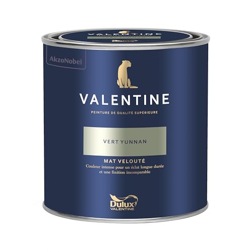Dulux Valentine - La VALENTINE - Peinture intérieure en phase aqueuse de haute qualité - Couleur intense & pouvoir couvrant élevé - Mat Velouté Vert Yunnan 0,5 L