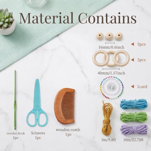 Image of PATPAT 3Sets Angel Macrame kit Craft kit for Adults Kids with Tools, DIY Embroidery Activity Art Kits for Adults Hanging Ornament Boho Macrame Wall Hanging Decor Birthday Gifts