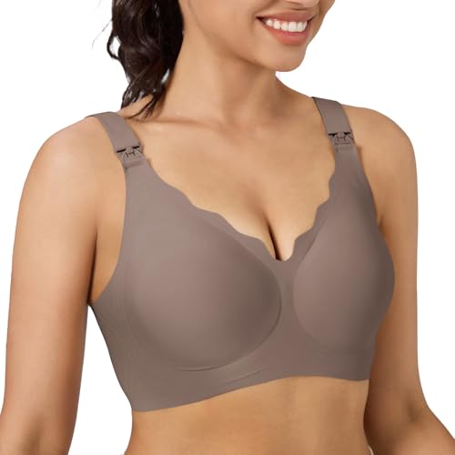 Nursing & Pumping Bra, Maternity, Hands-Free, Gray, Large