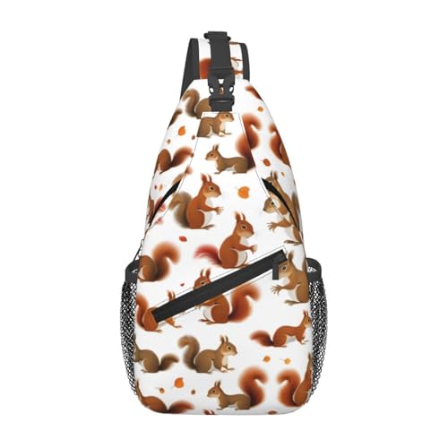 Bolso bandolera con estampado de ardilla para senderismo miniatura 1