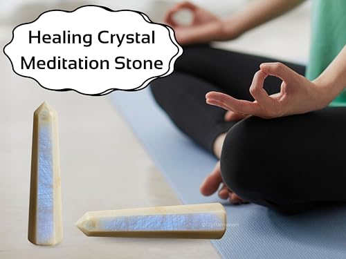 Image of Crystal Heaven Certified Moonstone Tower Obelisk Point For Chakra, Healing And Balancing - Aaa Grade Original Certified Gemstone Agate For Reiki Meditation Yoga Spiritual (2-3 Inches)