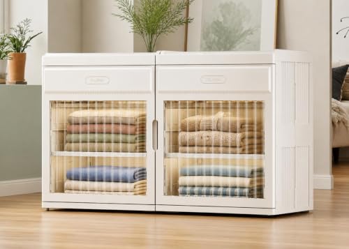 Image of HIWARE Premium Modular Wardrobe for Bedroom, Kids Room and Home | Spacious Clothes Storage Cabinet with Drawers and Shelves | Modern Stylish Design, Heavy Duty, Multiuse Organizer -GTX-White