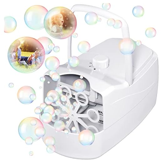 TOLOCO Bubble Machine,Automatic Bubble Blower Portable Bubble Maker for Kids,3000 Bubbles Per Minute,Plug-in or Batteries,for Outdoor/Indoor Party Birthday (White)